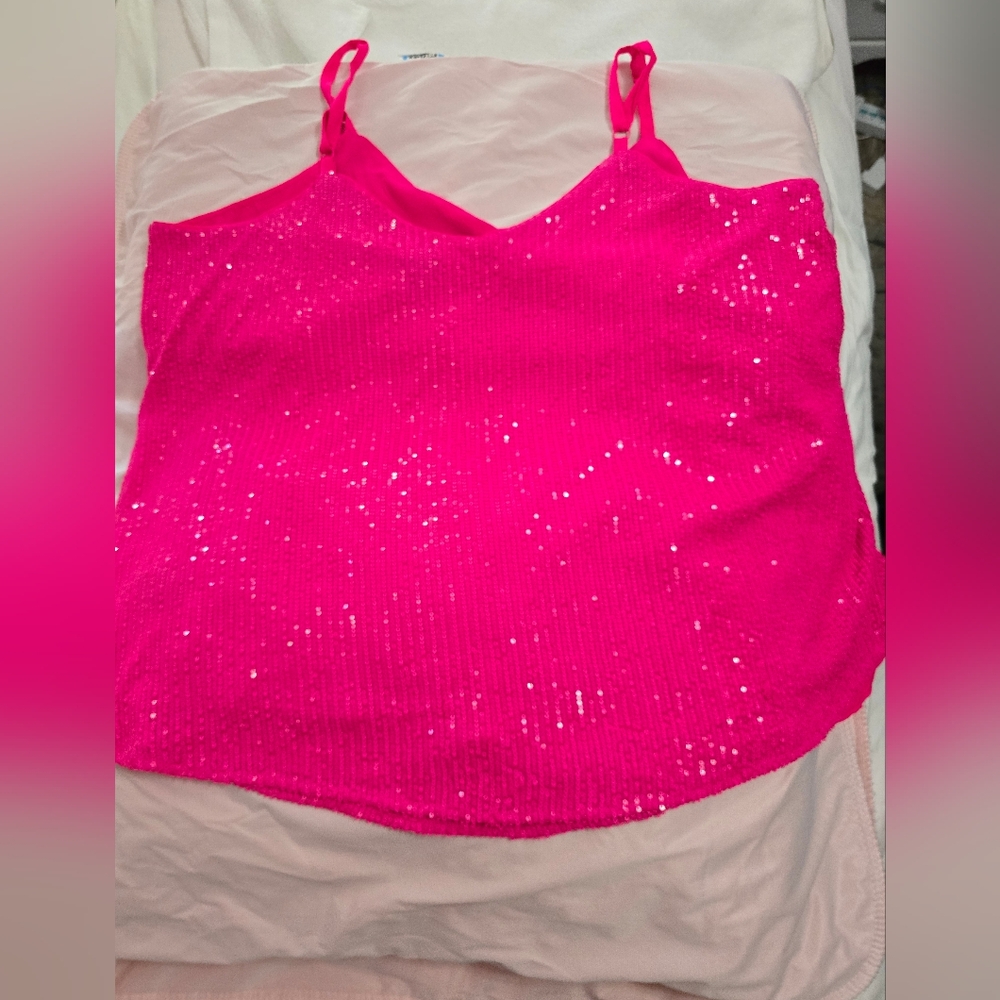 Pink Sequin Tank